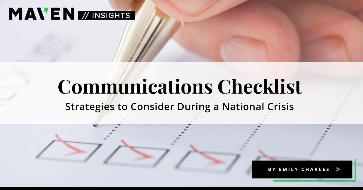 Communications Checklist During a National Crisis - Maven